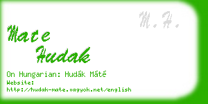 mate hudak business card